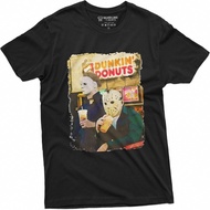 Halloween Movie Inspired T-Shirt Michael Myers Drinking Coffee Funny Humorous Tee for Him