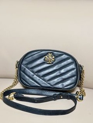 Tory Burch black Kira Chevron Crossbody Bag