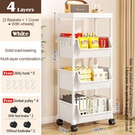 3 4 5 Tier Storage Rack Removable Multilayer Trolley Book Rack With Wheels Household Lliving Room Ki