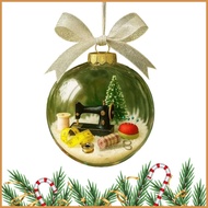 Christmas Sewing Snow Globe Hangable Realistic Miniature Winter Snow Globe Christmas Ornament for Co