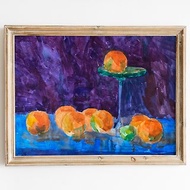 橘子 靜物 水果畫 食物藝術品 水彩畫 牆藝術