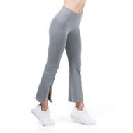 【NAMASTE】Giselle 開衩長褲 - 灰