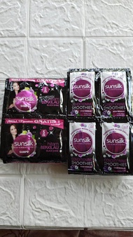 Camelia Grosir Store - Shampo Sunsilk hitam black shine isi 24 sachet , Conditioner Sunsilk hitam Bl