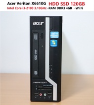 Acer Veriton X6610G -Intel Core i3-2100 3.10GHz -RAM DDR3 4GB -HDD SSD 120GB -Wi Fi
