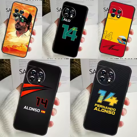 F1 Racing Fernando Alonso 14 Case For OnePlus 12 11 9 10 Pro 9RT 10T 10R 12R OnePlus Nord 2 CE 3 Lit
