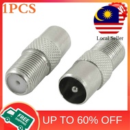 Local Seller1Pcs RF Connector  MYTV TV Ariel Antenna Sliver Tone PAL Female to F Male TV coaxial - A