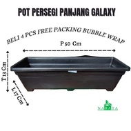 Pot persegi panjang hitam galaxy / pot panjang / pot bunga / pot