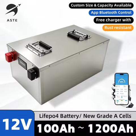 12V 100Ah 200Ah 300Ah 400Ah 500Ah 600Ah 800Ah 900Ah 1000Ah 1200Ah lithium lifepo4 battery solar syst