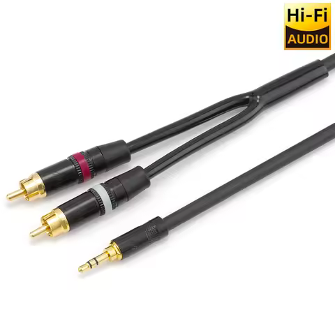 ▲ Japan Mogami Cable 2549 HIFI 3.5mm to Dual RCA Audio Cable OFC REAN Gold Plated Plug for Amplifier