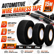 15M Pita Automotif Tahan Api Pendawaian Pembalut Wayar Kereta / Fabric Harness Automotive Tape