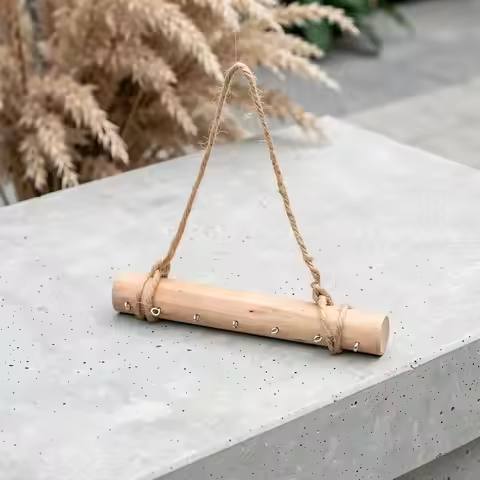 Wall Hanger Rack 6 Inch Driftwood Wooden Wind Chime Holder Bar Hanging Branch Rod Jewelry Hooks Rack