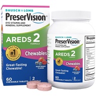 美國博士倫 PreserVision護眼維生素(年齡相關二代配方) 水果味 60片咀嚼片