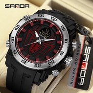 SANDA Multi-Display Spider Dial Quartz Movement Casual Waterproof Watch 6111