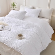3PCS White And Beige Duvet Cover Set Plants Comforter Cover Boho Bed Set Soft Lightweight Down Bedd