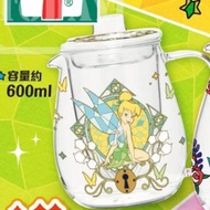 全新 有盒 Disney 迪士尼系列 Tinker Bell 小叮噹 小仙子 奇妙仙子 彩繪玻璃水壺連茶 Glass Teapot 600ml