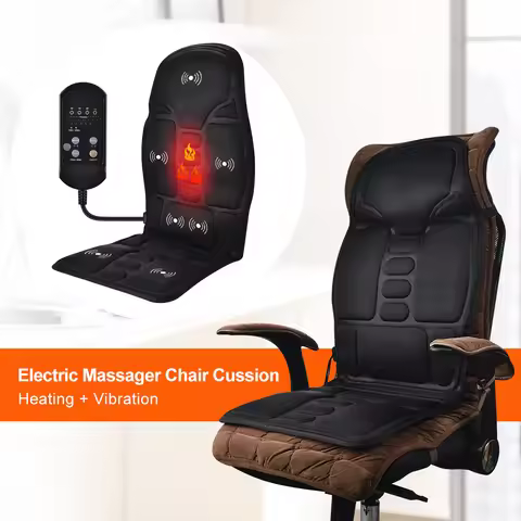 Electric Heating Vibrating Body Back Massager Portable Infrared Warm Chair Cussion Pad For Car Home 