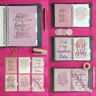 Pink Tumblr Quotes Binder 2 Rings, 6 Rings, 20 Rings, 26 Rings 1 Set of 6 cheap glossy sheets