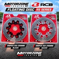 RCB RS SERIES ALLOY FLOATING DISC SNIPER150/155 298mm BLACK / SILVER