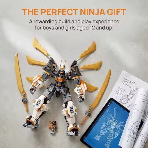1055PCS Titan Dragon Mech Building Kit with Poseable Wings,Sword & Minifigure, Collectible Model for