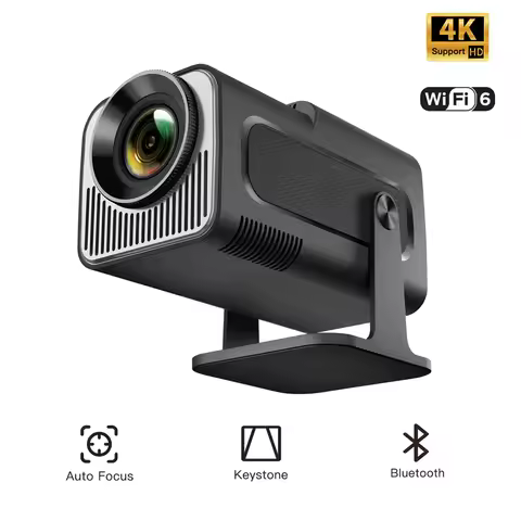 HY320 Mini Projector Native 720P Android 13 4K Projector 200ANSI Wifi6 BT5.0 Home Cinema Outdoor Pro