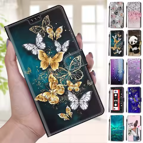 Funda MotoG55 G 35 Case For Motorola MOTO G55 Coque Painted Flip Cases For Motorola Moto G35 Magneti