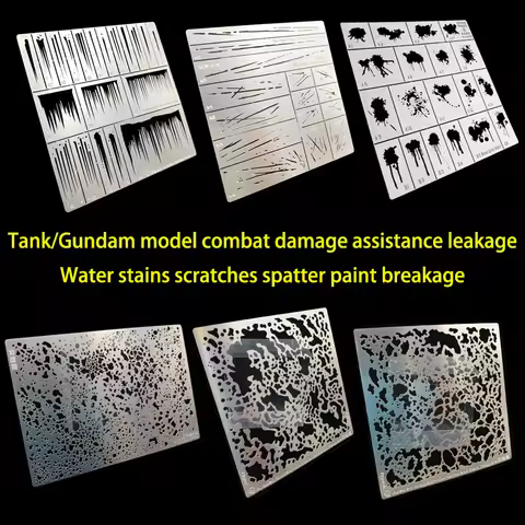 Military Tank Model Battle Damage Do Old Auxiliary Stencils Template Water Stains Scratches Paint Da
