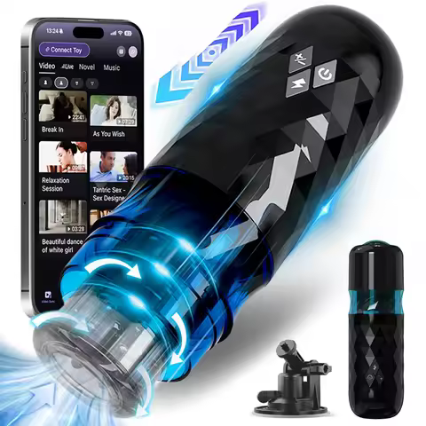 Smart APP Control Masturbator Telescopic Rotary Automatic Male Stroker Hands-Free Auto Masturbation 
