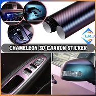 Chameleon 3D Carbon Fiber Vinyl Film Car Sticker Wrap Carbon Sticker Purple to Blue