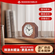 Living Room Luminous Alarm Clock Wooden Lazy Original Wood Clock Creative Solid Wood Clock Snooze St