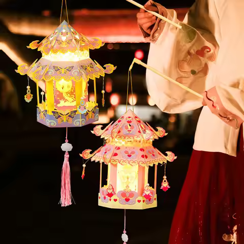 DIY Lantern Material Pack Chinese Lanterns Decorations 2026 Mid-Autumn Festival Chinese New Year Wed