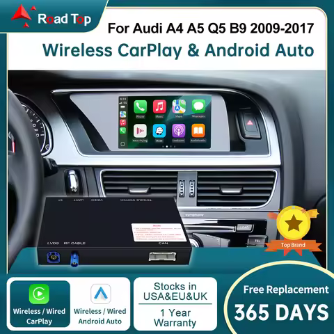 Wireless CarPlay Android Auto RoadTop Module for Audi A4 A5 Q5 B9 2009-2017 with Mirror Link AirPlay
