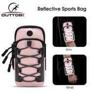 Outtobe Sports Armbands Fitness Reflective Arm Bag Pouch Sport Bag Running Arm Bag Waterproof Mobile Phone Bag Waist Bag Shoulder Bag Outdoor Sport Wrist Bag Exercise Workout Running Crossbody Pouch Bag