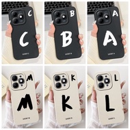 For Itel A90 A95 Case 2025 New Cute Initial Letters Soft Silicone Matte TPU Shockproof Cover For Ite