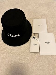 CELINE 正品桶帽 Celine 國內正品 Bakeha 帽子帽與聲明黑色
