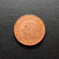Koin Tembaga Nederlandsch Indie 1 Cent 1929 | Uang Kuno Belanda TP775