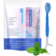 5 in 1 Toothbrush and Floss 2025 New 26PCS 5 in 1 Disposable Mini Toothbrush with Toothpaste Portabl