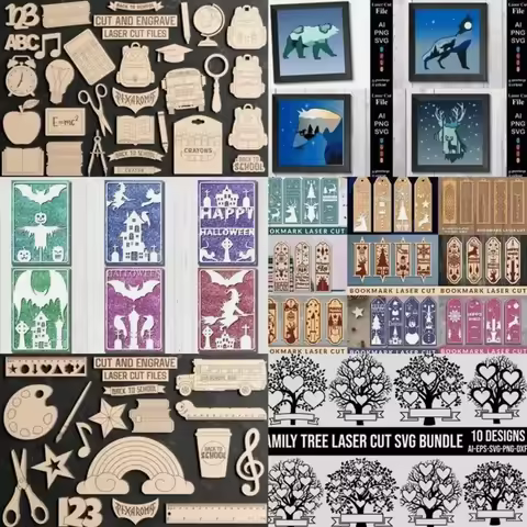 2000 Engraving Laser Cut SVG DXF EPS Format Mega Bundle Decoration Art Files CNC Files Multi Layer V