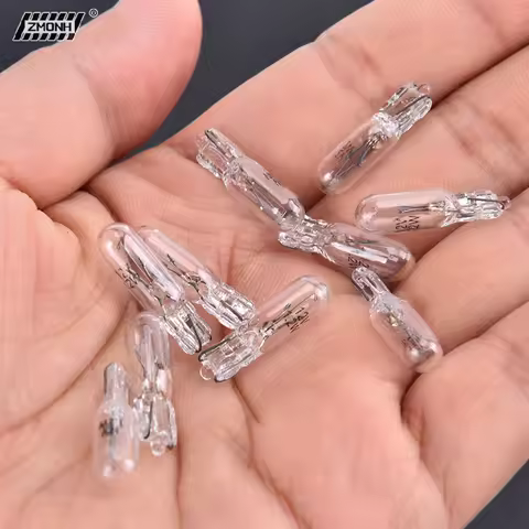 [H]10Pcs 12V 1.2W T5 Glass Light Bulb Dashboard Instrument Panel Brake Light Bulbs