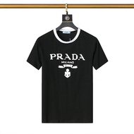 PRADA2545 T-Shirt New Style Pure Cotton Unisex Short-Sleeved Casual T-Shirt [High Quality]