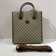 閒置新，GUCCI古馳 經典款竪版老花托特tote琴譜包