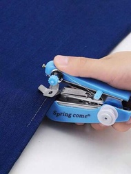 1個創意設計的迷你手動便攜式縫紉機，適用於家庭使用