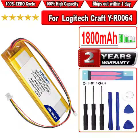 HSABAT 1800mAh 533-000142 Battery for Logitech Craft Y-R0064 Wireless Keyboard