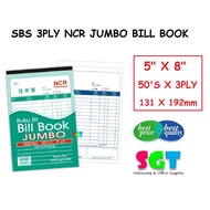 SBS 3Ply NCR Jumbo Bill Book 5" x 8"  (131 x 192mm) 50 Set x 3Ply - 10'S/Pack