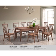 1+ 8 Seater Square Maple Design Wood Dining Set Kayu High Quality Turkey Fabric Chair / Dining Table / Dining Chair / Me