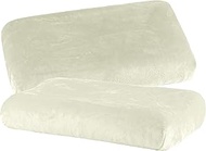 BaSaTex Cashmere Plush Cushion Covers Set of 2 for Neck Pillow and Health Pillow Cuddly Soft Cushion