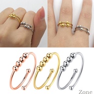 ZONG Stainless Steel Anxiety Fidget Ring Anxiety Ring with Beads Stress Relief Ring