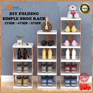 X type folding Shoe Rack Rak simpanan kasut Shoe Storage Organizer 4/5/6 Tier Portable Multifunctional Layer 鞋架收纳