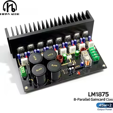 LM1875 8 Parallel Class AB Power Amplifier Kit Gaincard HiFi Audio Amp Board 45W×2, 4 Pairs Parallel