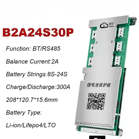 JK 8S-30S BMS B2A24S30P Active Balance Smart BMS for Battery Pack 300A RS485 BT Communication Lifepo