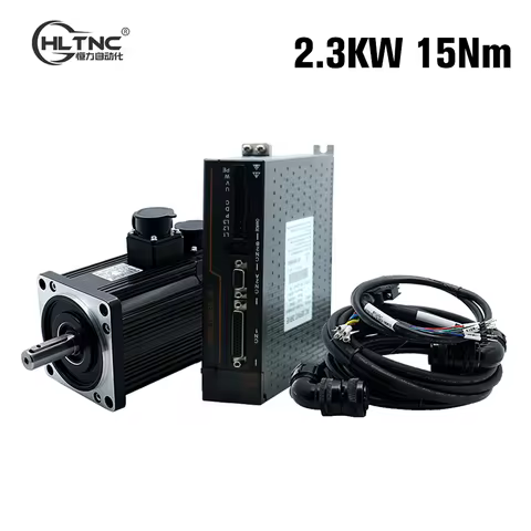 HLTNC 130ST M15015 2.3Kw 15Nm 1500RPM 220V AC Servo Motor Kit With Brake and T3DF-L30F RS485 Engine 